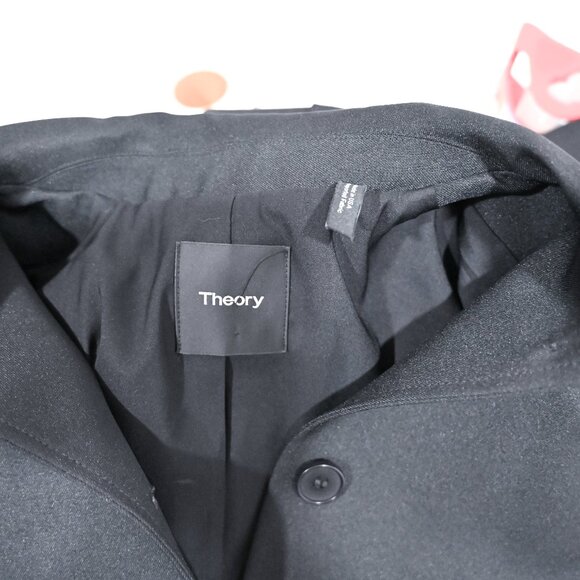 THEORY Izzurc Prospective Black Long Jacket Coat - Size S/P - Picture 7 of 9